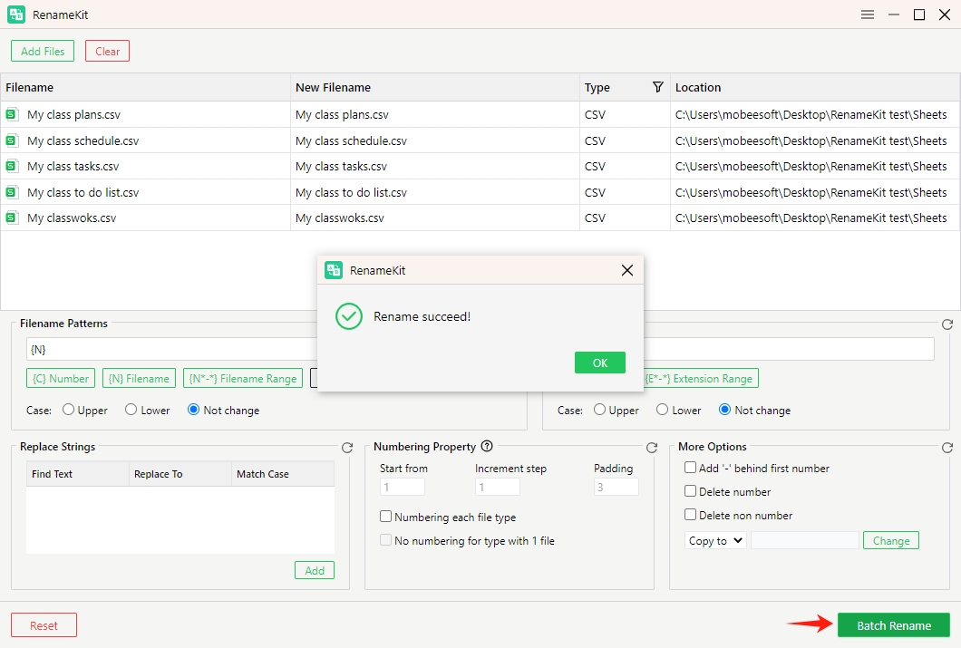 renommer par lots les extensions de fichiers Excel