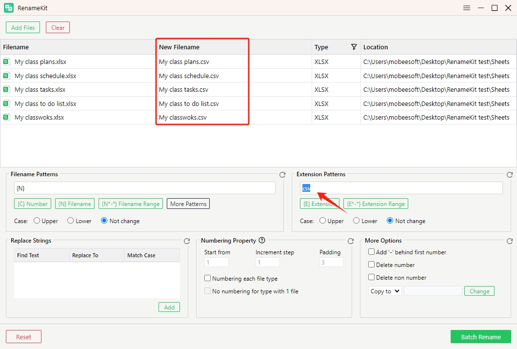 cambiar extensiones de excel