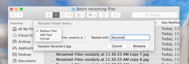 find batch rename photos