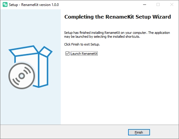 finish installing renamekit