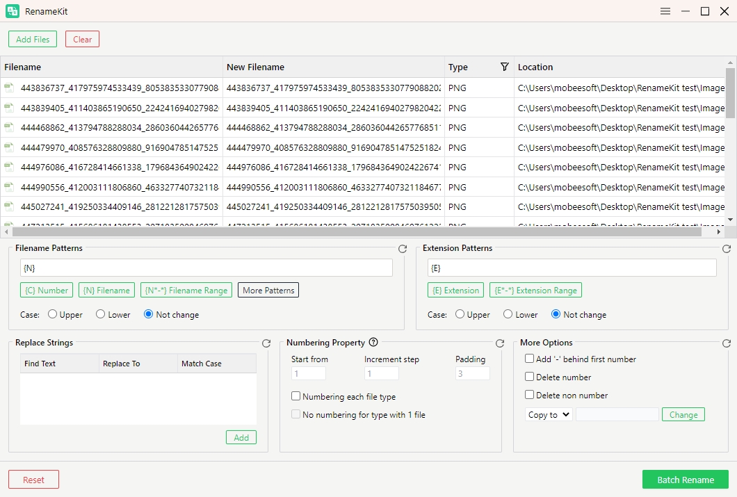 將照片匯入到 renamekit