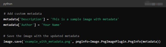 modify or add metadata to the image