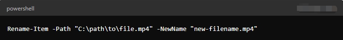 powershell rename a file