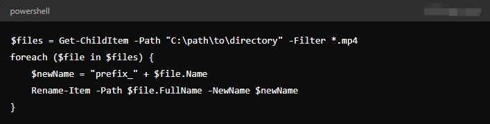 powershell rename multiple files